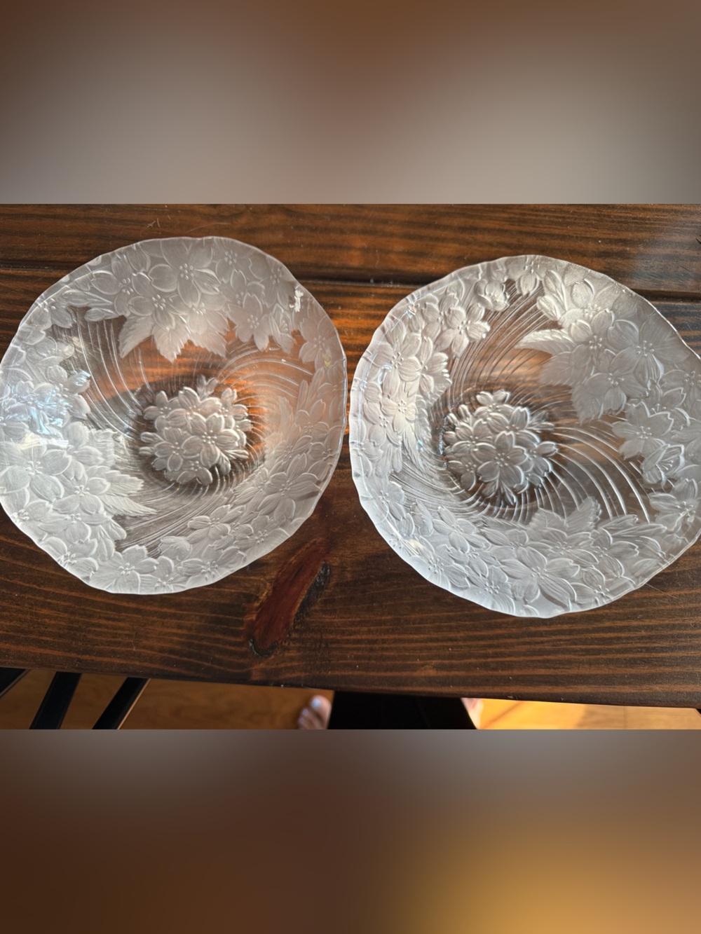 Vintage Tiffin-Franciscan "Flower Blossom" crystal bowls